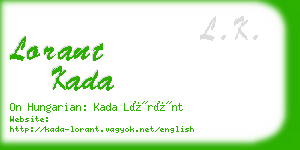 lorant kada business card